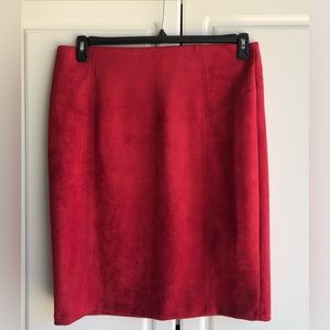 Andrew Marc New York Suede pencil skirt burgundy wine color size XL